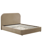 Keynote Performance Velvet Curved Full Platform Bed