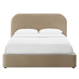 Keynote Performance Velvet Curved Full Platform Bed