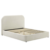 Keynote Performance Velvet Curved King Platform Bed