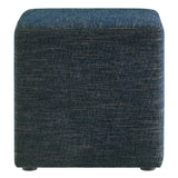 Callum 17" Square Woven Heathered Fabric Upholstered Ottoman