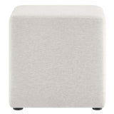 Callum 17" Square Woven Heathered Fabric Upholstered Ottoman