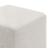 Callum 17" Square Woven Heathered Fabric Upholstered Ottoman