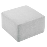 Callum Large 28" Square Woven Heathered Fabric Upholstered Ottoman