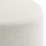 Callum Large 23" Round Woven Heathered Fabric Upholstered Ottoman