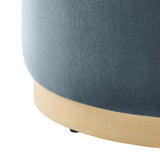 Tilden Large 23" Round Performance Velvet Upholstered Ottoman