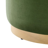 Tilden Large 23" Round Performance Velvet Upholstered Ottoman