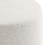 Callum Large 29" Round Woven Heathered Fabric Upholstered Ottoman