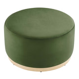 Tilden Large 29" Round Performance Velvet Upholstered Ottoman