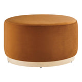 Tilden Large 29" Round Performance Velvet Upholstered Ottoman