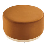 Tilden Large 29" Round Performance Velvet Upholstered Ottoman