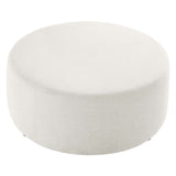 Callum Large 38" Round Woven Heathered Fabric Upholstered Ottoman