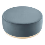 Tilden Large 38" Round Performance Velvet Upholstered Ottoman