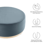 Tilden Large 38" Round Performance Velvet Upholstered Ottoman