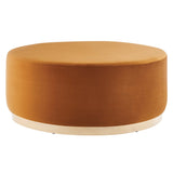 Tilden Large 38" Round Performance Velvet Upholstered Ottoman