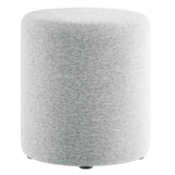 Callum 16" Round Woven Heathered Fabric Upholstered Ottoman