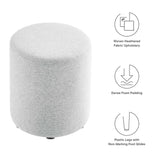 Callum 16" Round Woven Heathered Fabric Upholstered Ottoman