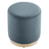 Tilden 16" Round Performance Velvet Upholstered Ottoman