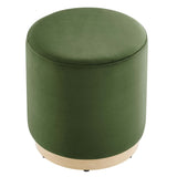 Tilden 16" Round Performance Velvet Upholstered Ottoman