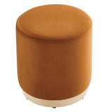 Tilden 16" Round Performance Velvet Upholstered Ottoman