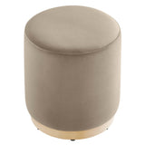 Tilden 16" Round Performance Velvet Upholstered Ottoman