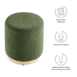 Tilden 16" Round Sherpa Upholstered Ottoman