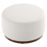 Tilden Large 29" Round Boucle Upholstered Ottoman