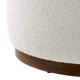 Tilden Large 29" Round Boucle Upholstered Ottoman