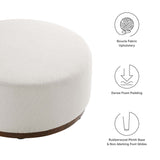 Tilden Large 38" Round Boucle Upholstered Upholstered Ottoman