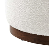 Tilden Large 23" Round Boucle Upholstered Upholstered Ottoman