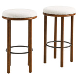 Fable Boucle Fabric Bar Stools - Set of 2