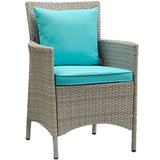 Conduit Outdoor Patio Wicker Rattan Dining Armchair Set of 2