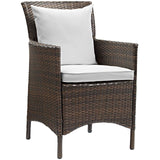 Conduit Outdoor Patio Wicker Rattan Dining Armchair Set of 2