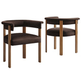 Imogen Performance Velvet Barrel Dining Chairs - Set of 2