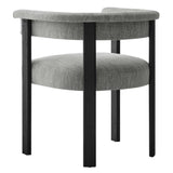 Imogen Woven Heathered Fabric Upholstered Barrel Dining Chairs - Set of 2