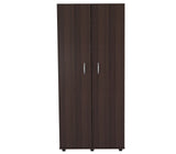 Espresso Finish Wood Wardrobe With Two Doors