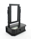 8.5 X 14 X 20 Black Traditional Drawer Table Mirror