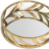 14 X 14 X 4 Gold Streamline Mirror Tray