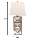 6.25 X 6.75 X 27.5 Gold Modern Illusionary Mirrored Base - Table Lamp