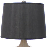 12 X 14 X 25.25 Black Traditional Wooden Linen Shade - Table Lamp