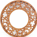 Brown Round Accent Mirror