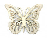 23" X 19" X 4" Light Yellow Rustic Butterfly Wooden Wall Decor