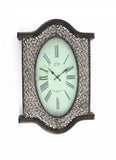 20" Novelty Black Wood And Glass Analog Wall Clock