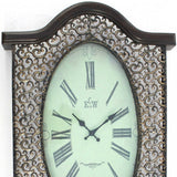 20" Novelty Black Wood And Glass Analog Wall Clock