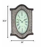 20" Novelty Black Wood And Glass Analog Wall Clock