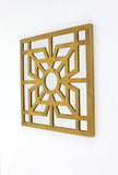 24" X 24" X 1" Bright Gold Mirrored Wooden Wall Decor