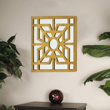 24" X 24" X 1" Bright Gold Mirrored Wooden Wall Decor