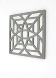 24" X 24" X 1" Gray Mirrored Square Wooden Wall Decor