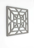 24" X 24" X 1" Gray Mirrored Square Wooden Wall Decor