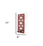 17" X 5" X 6" Red, Wooden Cross - Candle Holder Sconce