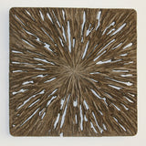 19" X 19" X 2" Brown Square Rotten Wood Wall Decor